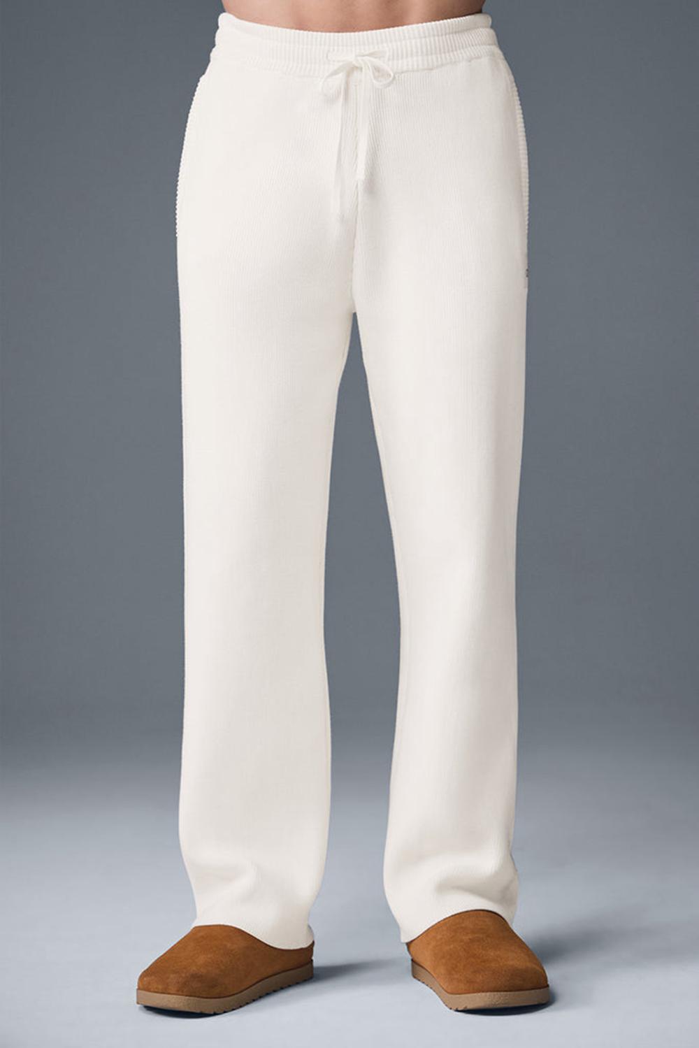Ivory Men Alo Yoga Scholar Straight Leg Sweatpant | Australia  97853-OYBC