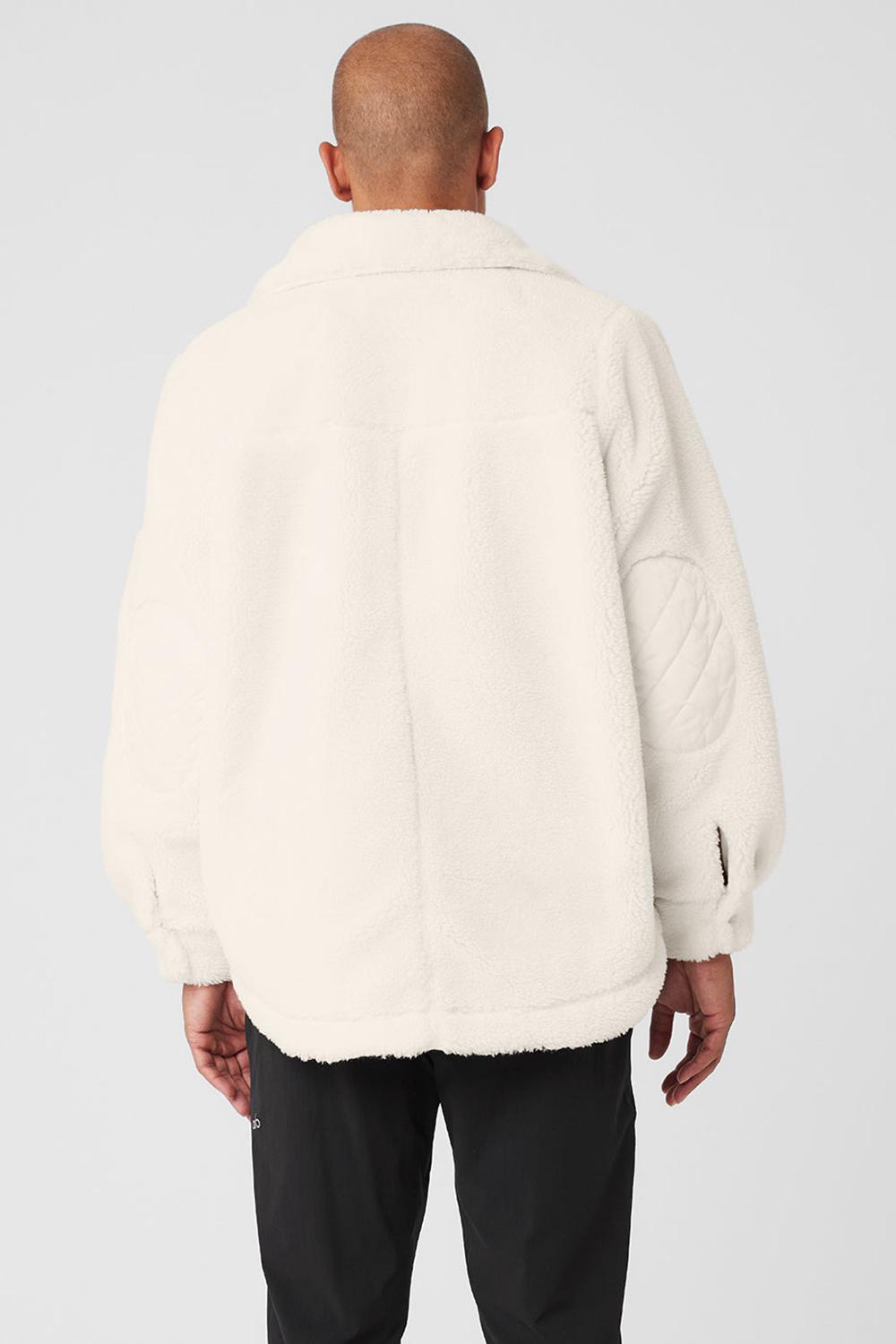 Ivory Men Alo Yoga Sherpa Edge Shacket Jacket | Australia  89652-HVIP