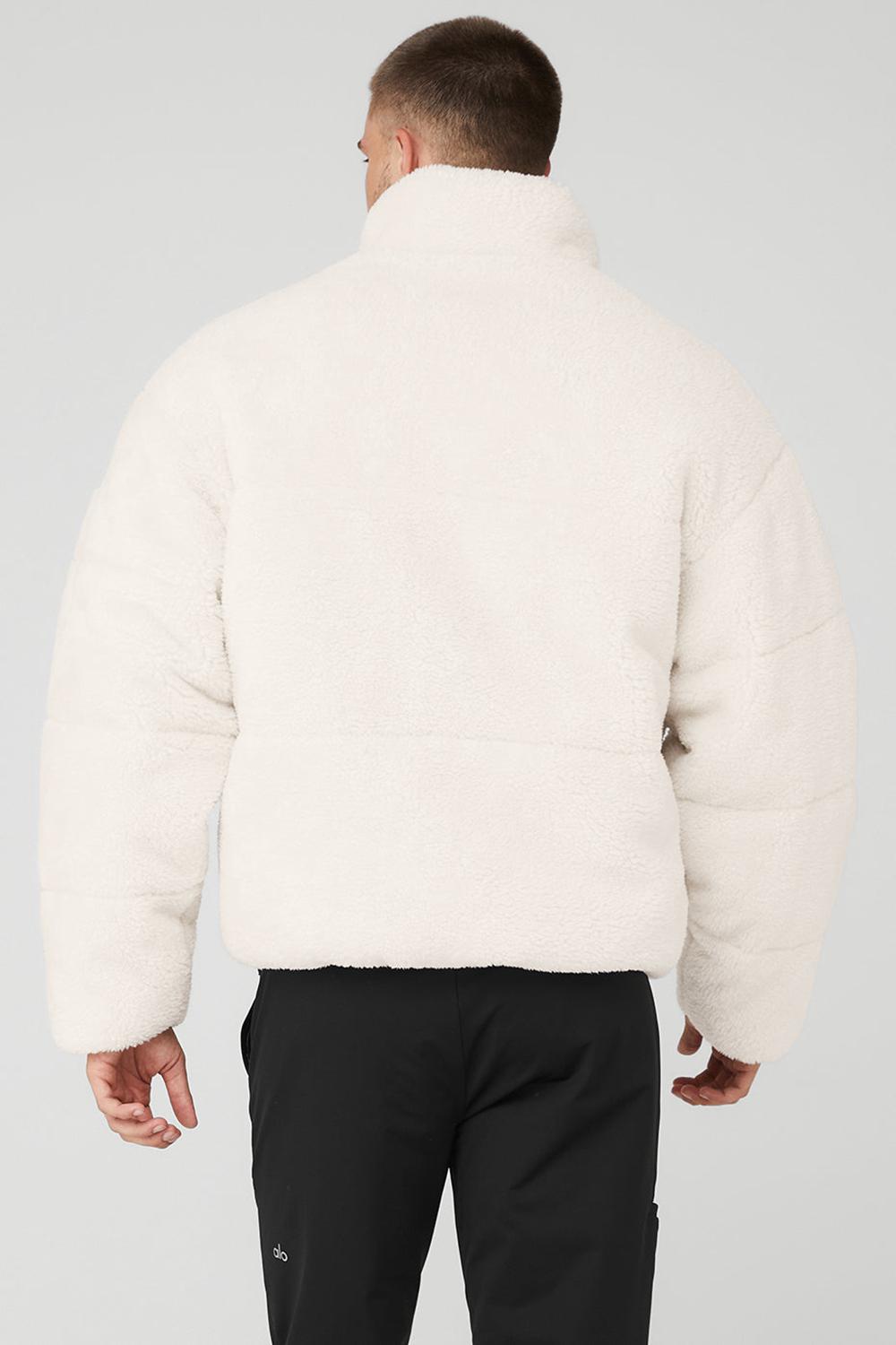 Ivory Men Alo Yoga Sherpa Stage Puffer Jacket | Australia  05287-BAQC