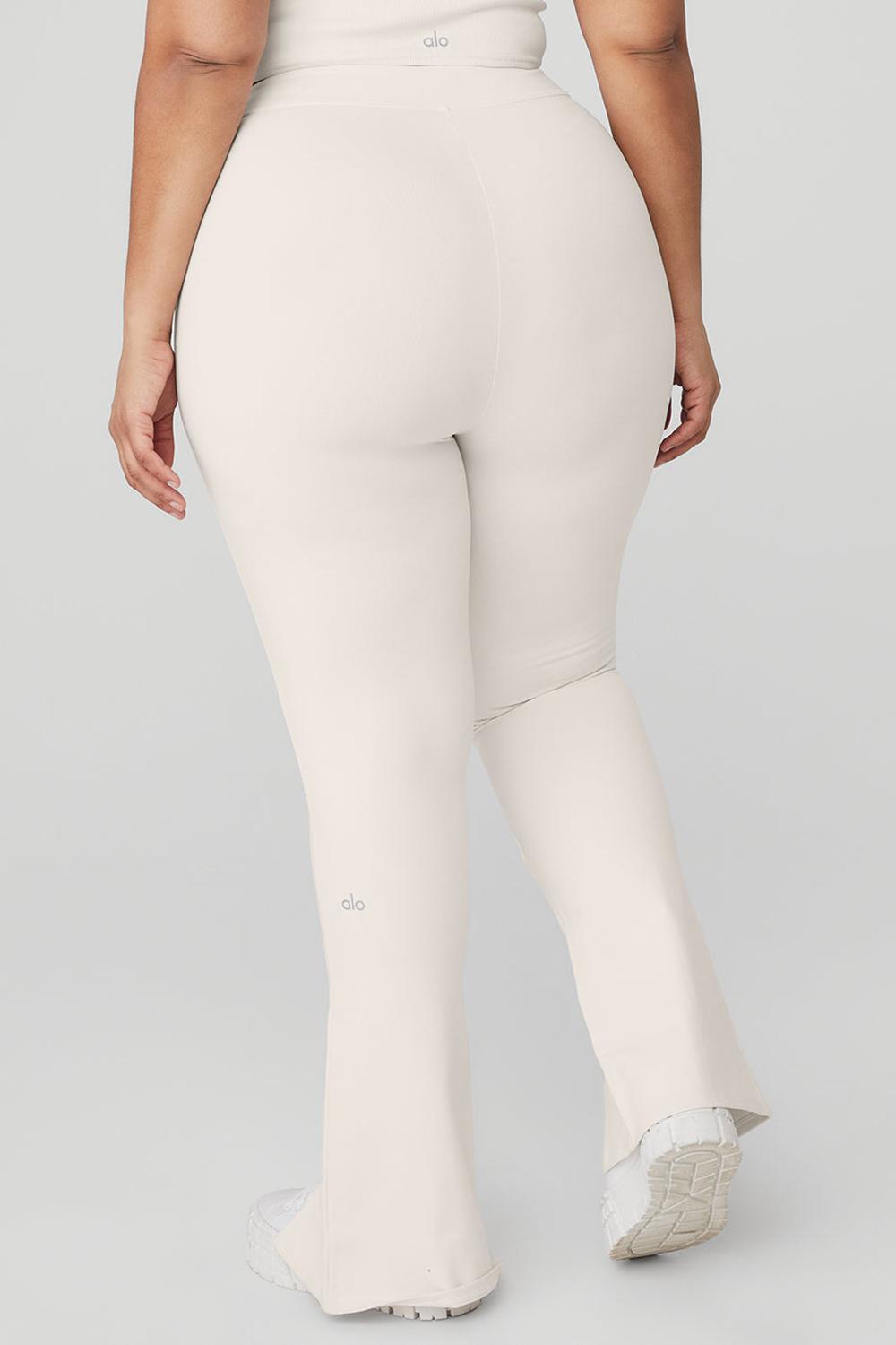 Ivory Women Alo Yoga Airbrush High-Waist 7/8 Flutter Legging | Australia  97328-SZBI