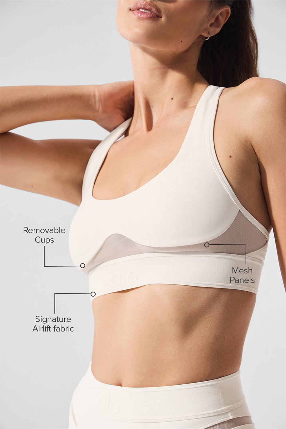 Ivory Women Alo Yoga Airlift Rebel Bra | Australia  47963-DVJH