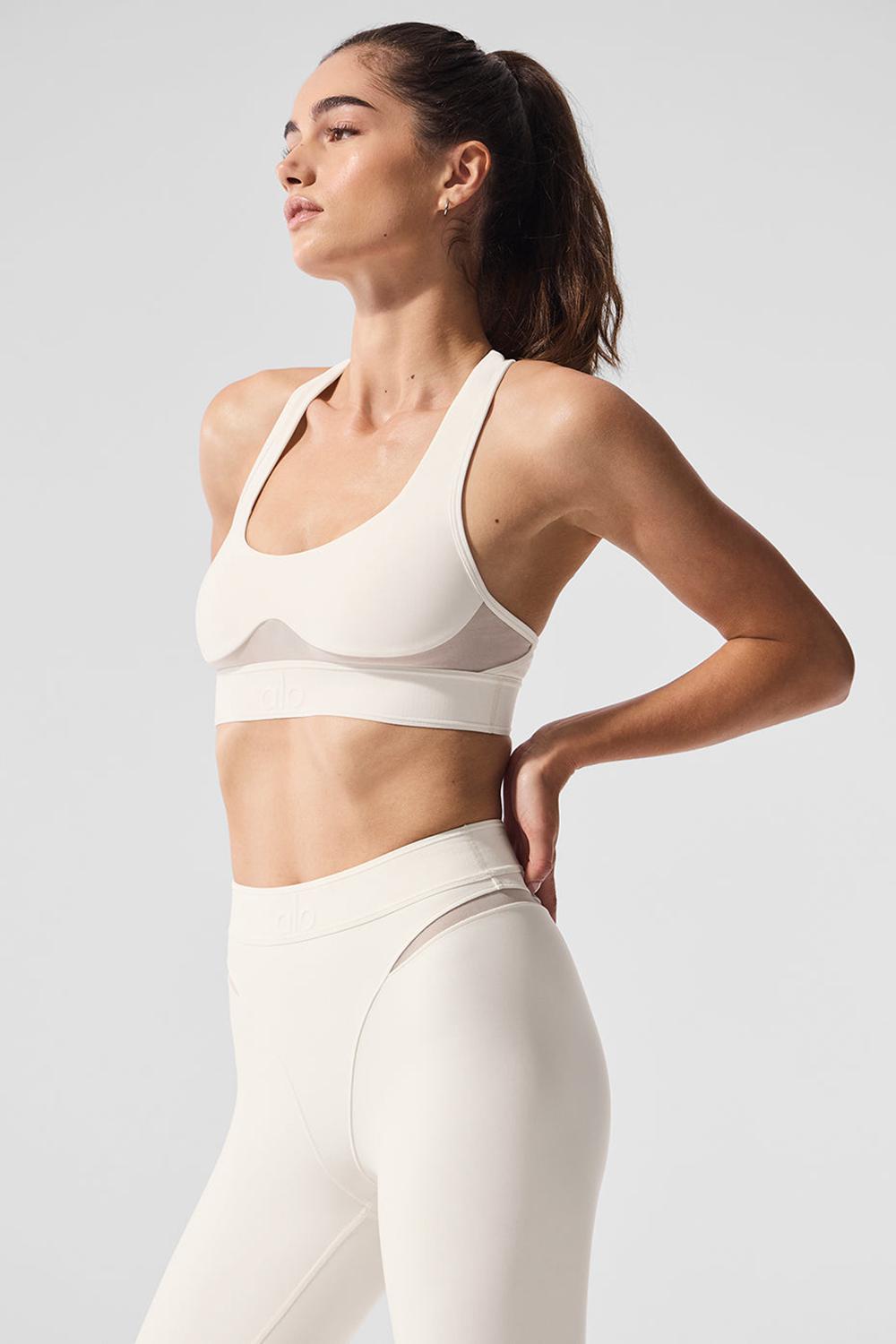 Ivory Women Alo Yoga Airlift Rebel Bra | Australia  47963-DVJH