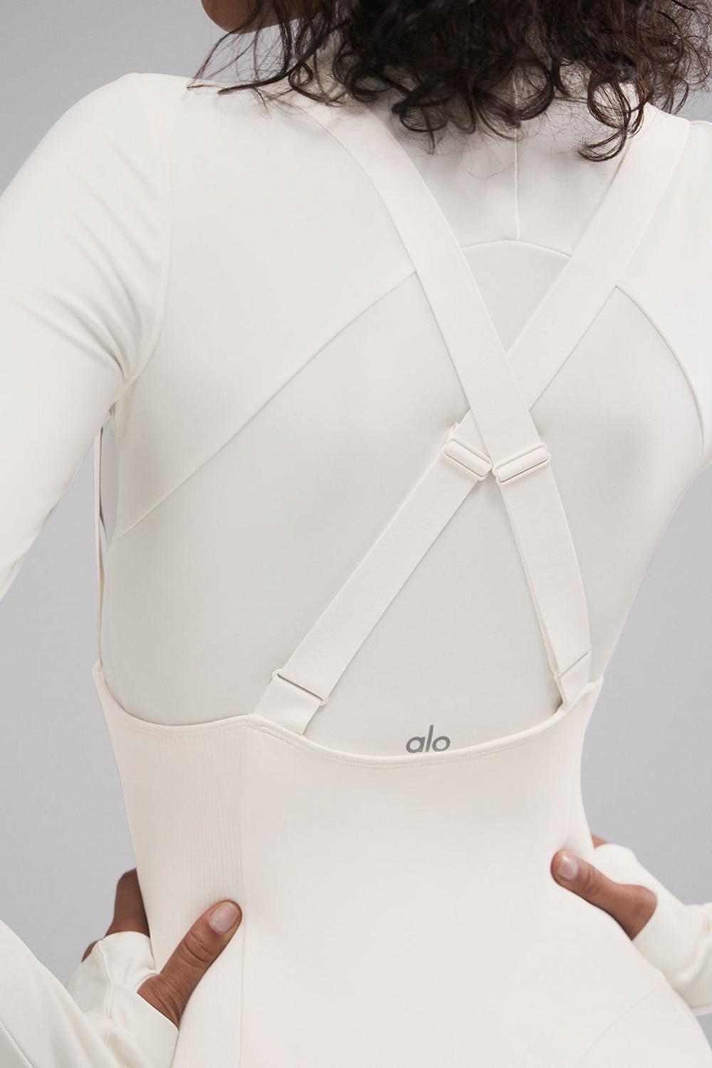 Ivory Women Alo Yoga Airlift Winter Warm Mesh Ski Time Long Sleeve | Australia  07468-HCXN