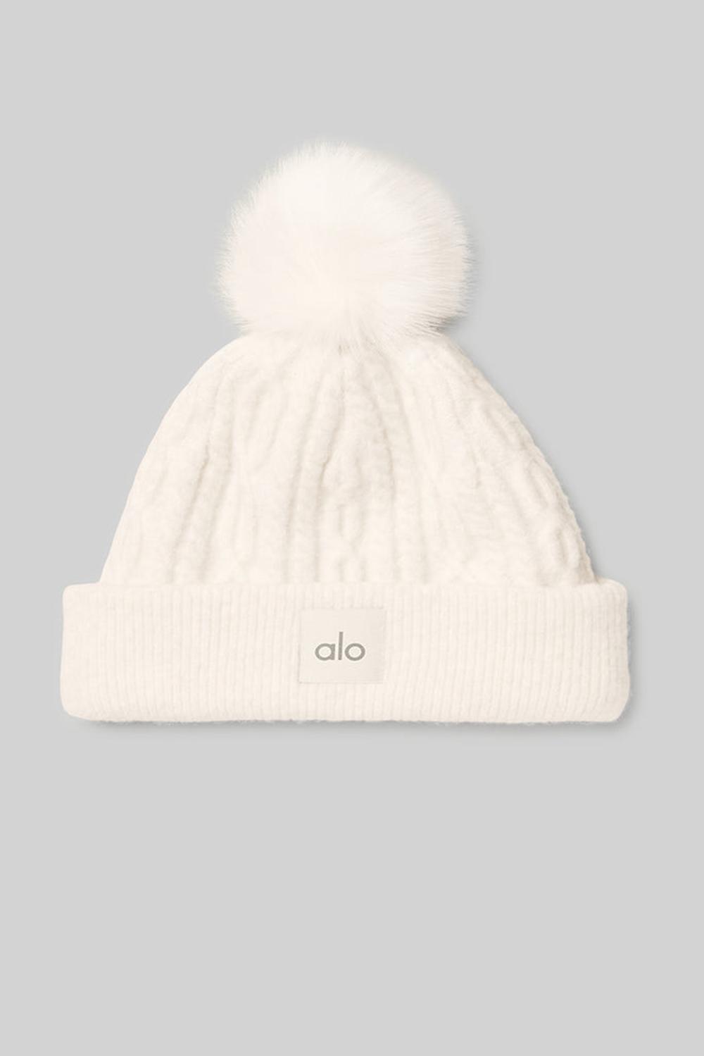 Ivory Women Alo Yoga Cable Knit Beanie | Australia  96234-WFTA