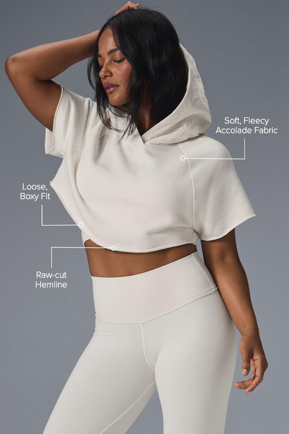 Ivory Women Alo Yoga Cropped In The Air Short Sleeve | Australia  98025-BZKC