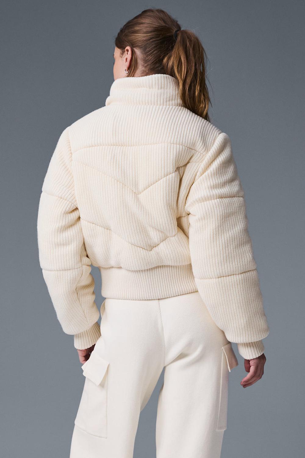 Ivory Women Alo Yoga Darling Sweater Puffer Jacket | Australia  43918-KHUC