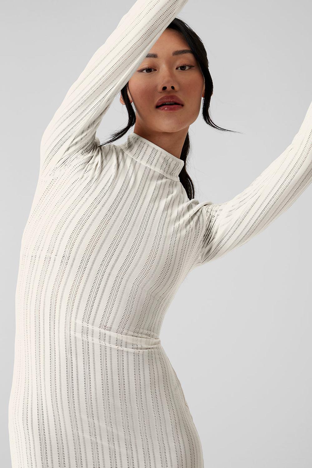 Ivory Women Alo Yoga Euphoria Long Sleeve Dress | Australia  60782-GMAD