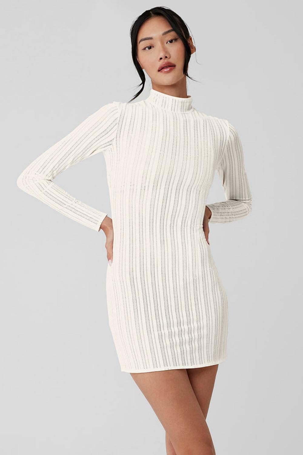 Ivory Women Alo Yoga Euphoria Long Sleeve Dress | Australia  60782-GMAD