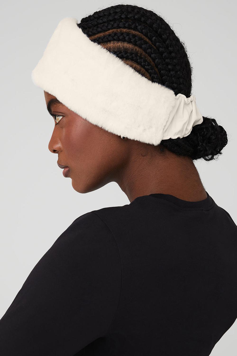 Ivory Women Alo Yoga Faux Fur Ear Warmers Headband | Australia  80639-OFTR