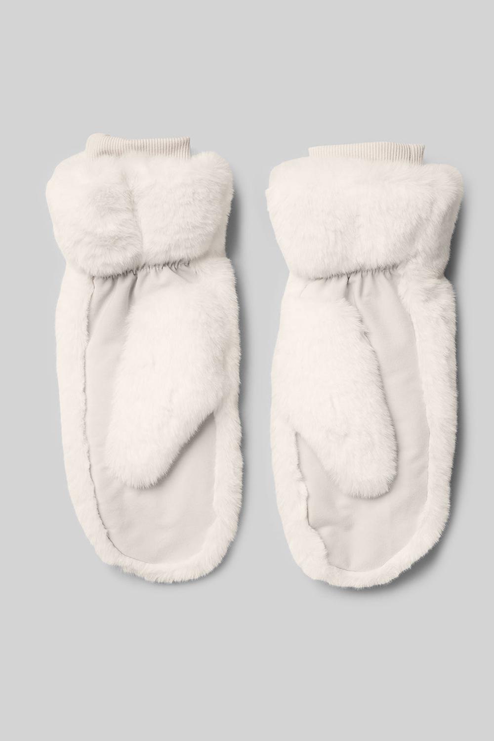 Ivory Women Alo Yoga Faux Fur Mittens | Australia  90854-ZXLK