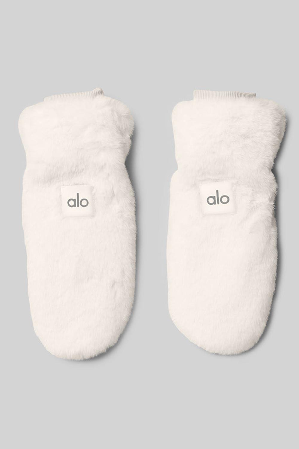 Ivory Women Alo Yoga Faux Fur Mittens | Australia  90854-ZXLK