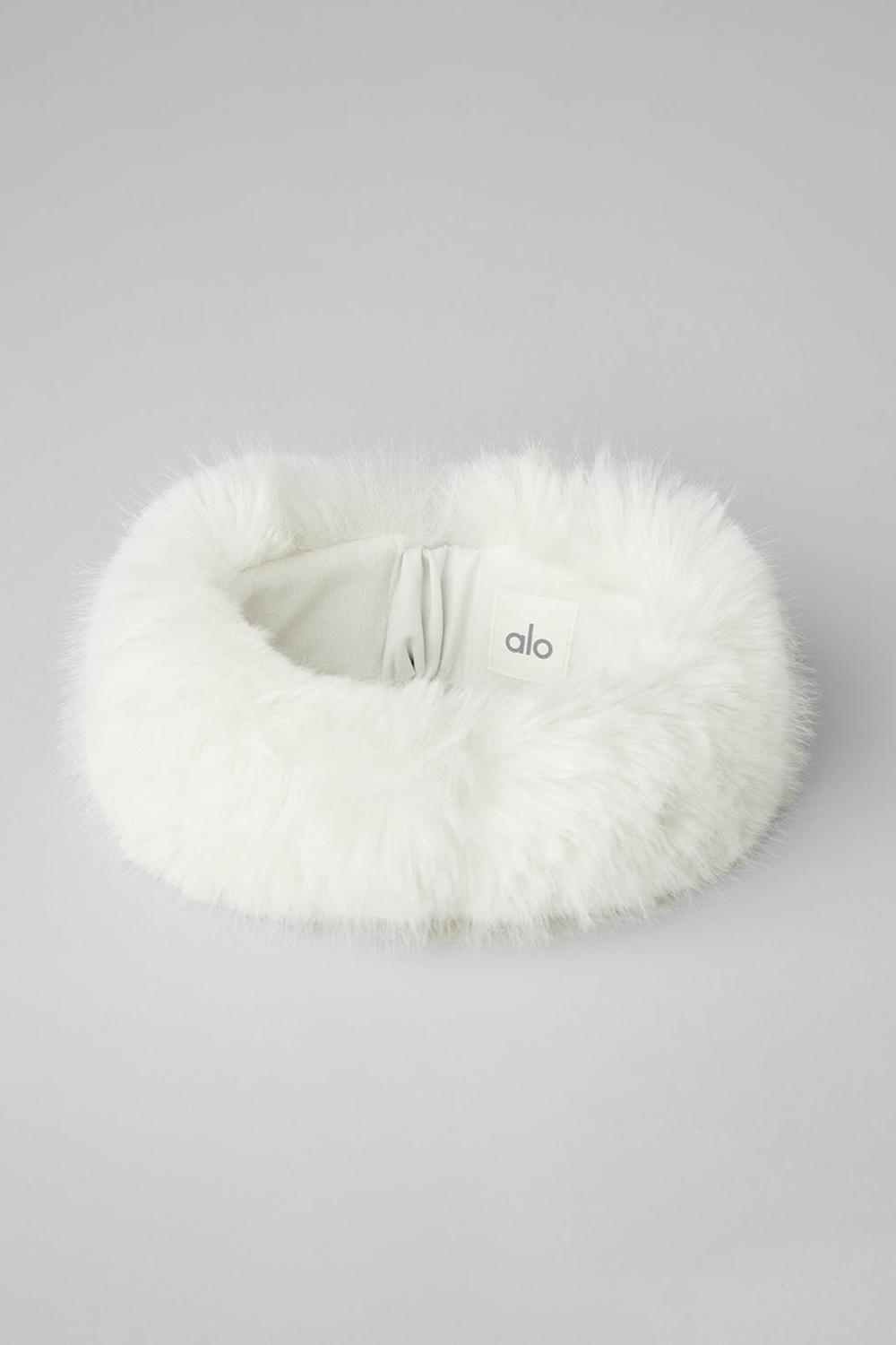 Ivory Women Alo Yoga Faux Fur Wintersun Headband | Australia  71263-SPBJ