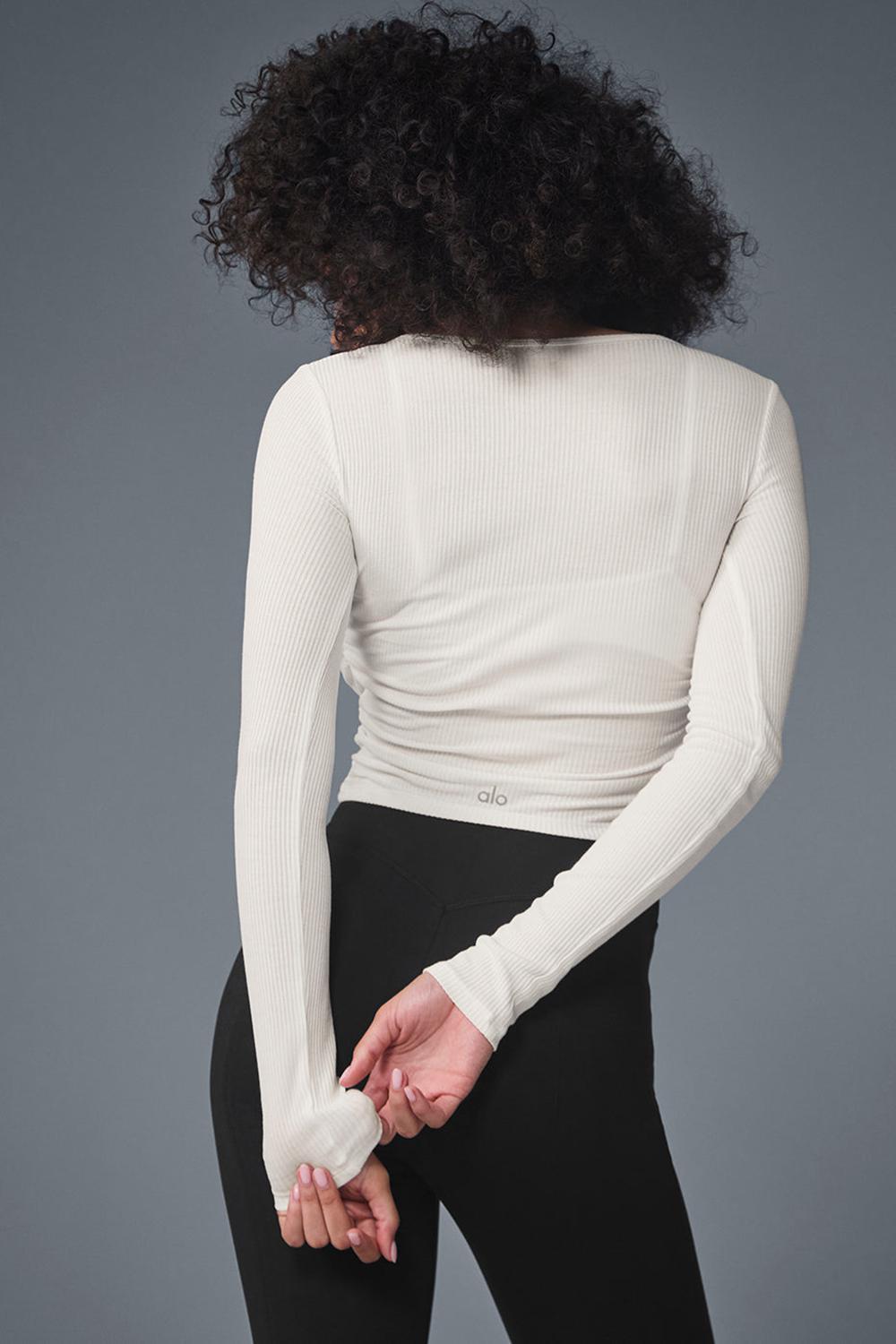Ivory Women Alo Yoga Gather Long Sleeve | Australia  75498-TWCG