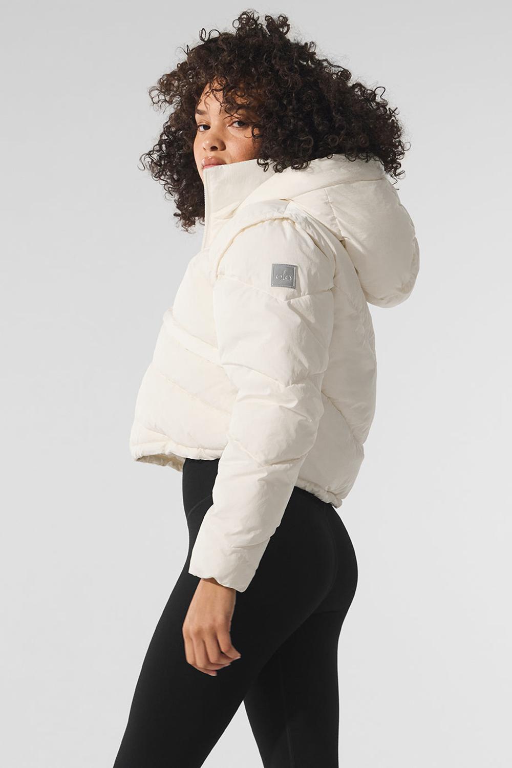 Ivory Women Alo Yoga Glacier Puffer Jacket | Australia  10369-YIBQ