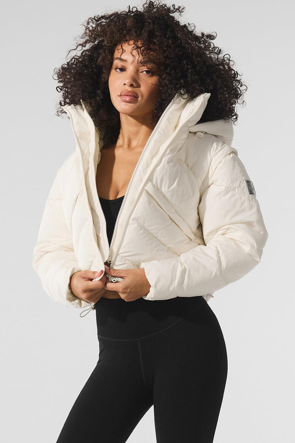 Ivory Women Alo Yoga Glacier Puffer Jacket | Australia  10369-YIBQ