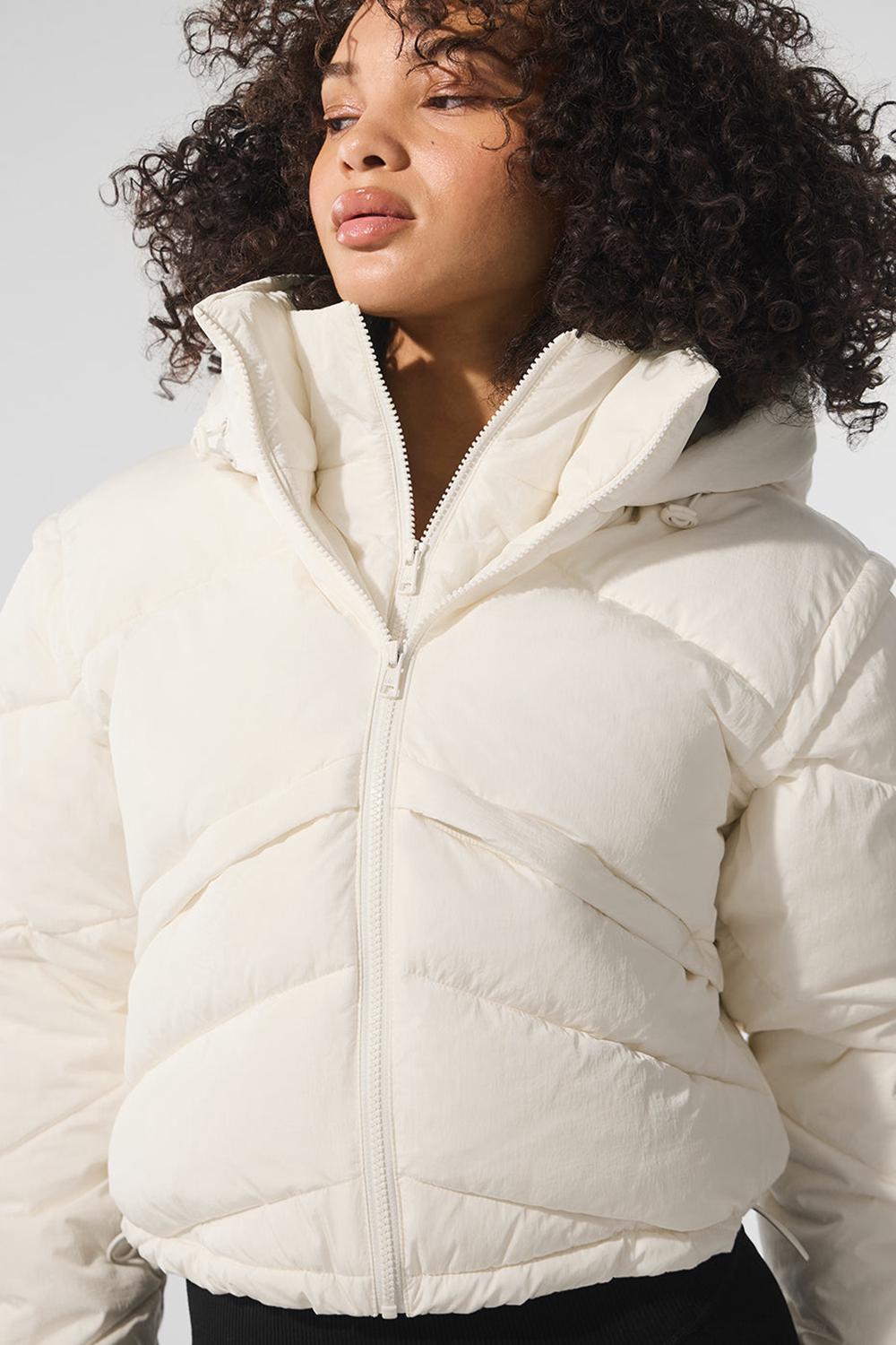 Ivory Women Alo Yoga Glacier Puffer Jacket | Australia  10369-YIBQ