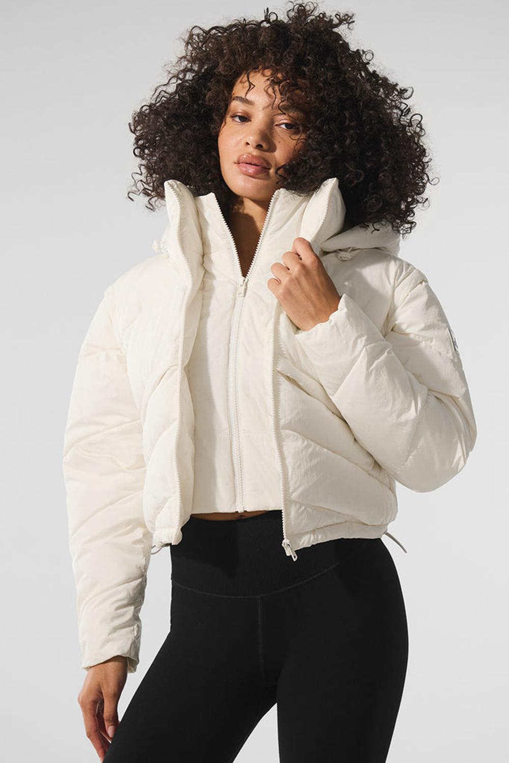 Ivory Women Alo Yoga Glacier Puffer Jacket | Australia  10369-YIBQ