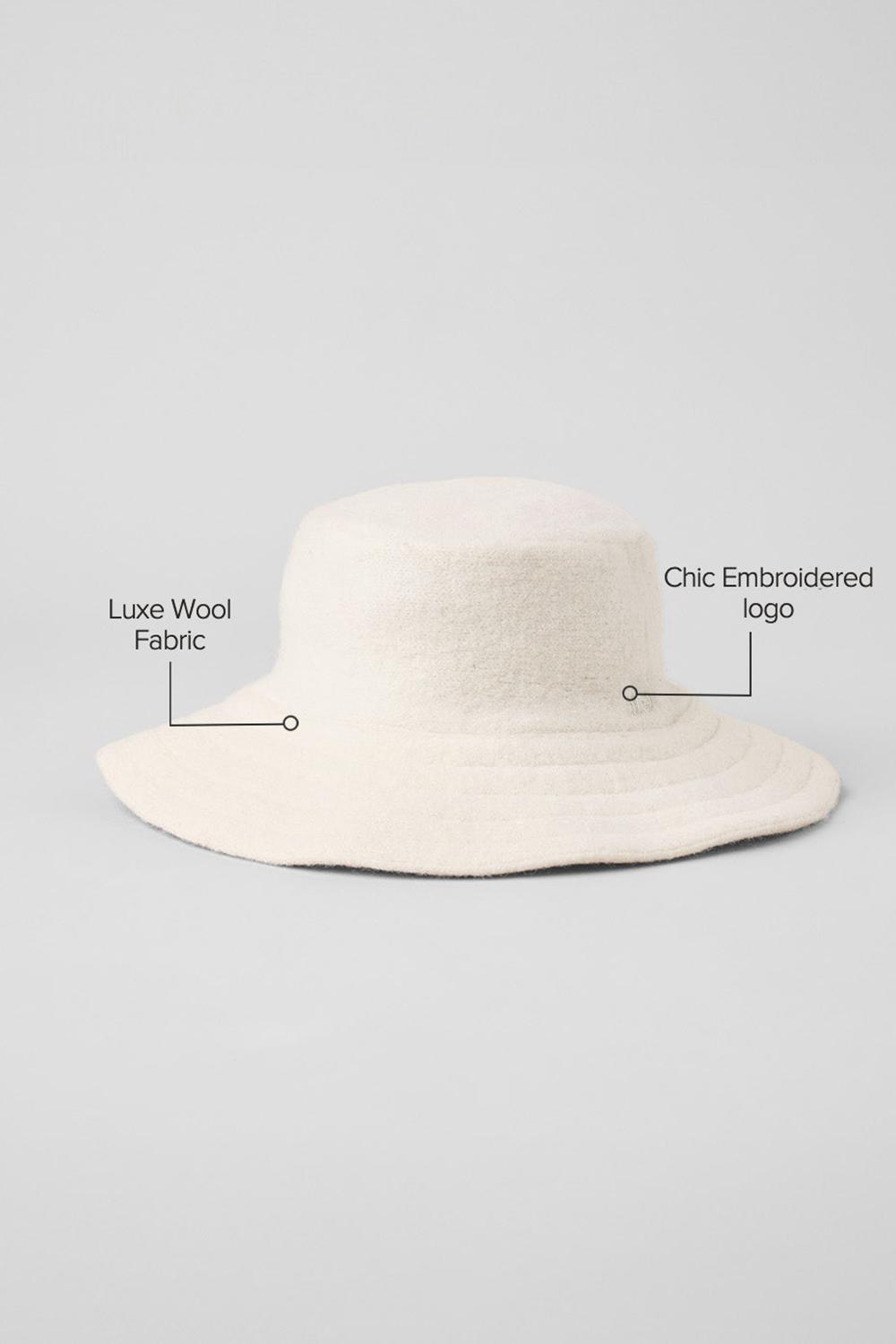 Ivory Women Alo Yoga Merino Wool Bucket Hat | Australia  67359-VCYS