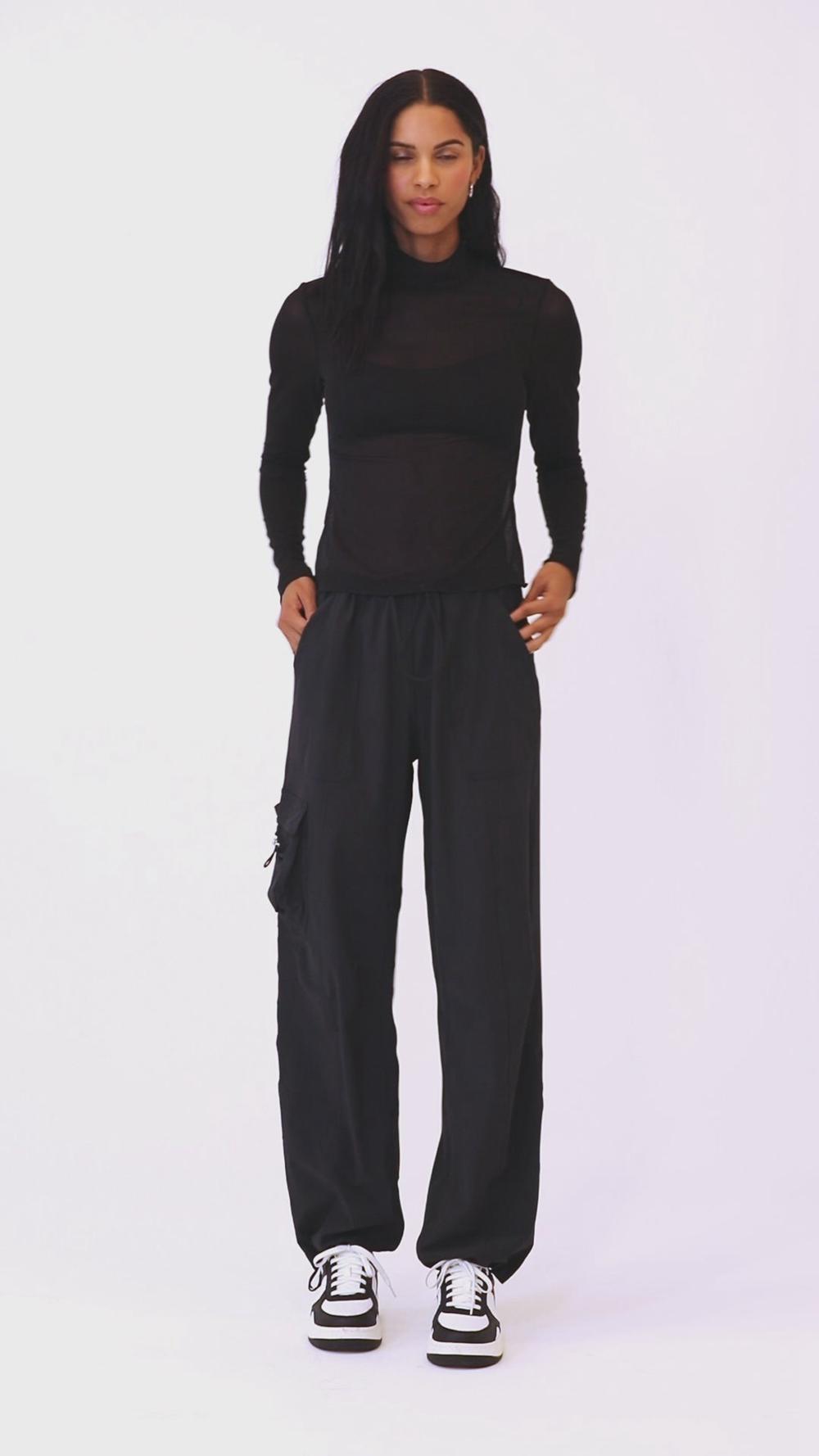 Ivory Women Alo Yoga Mesh Sheer Illusion Mock Neck Long Sleeve | Australia  62514-EWMR