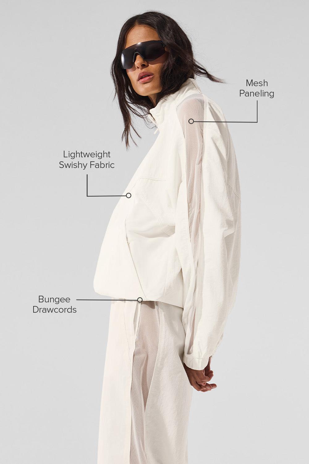 Ivory Women Alo Yoga Origin Full-Zip Track Jacket | Australia  14590-SJQO
