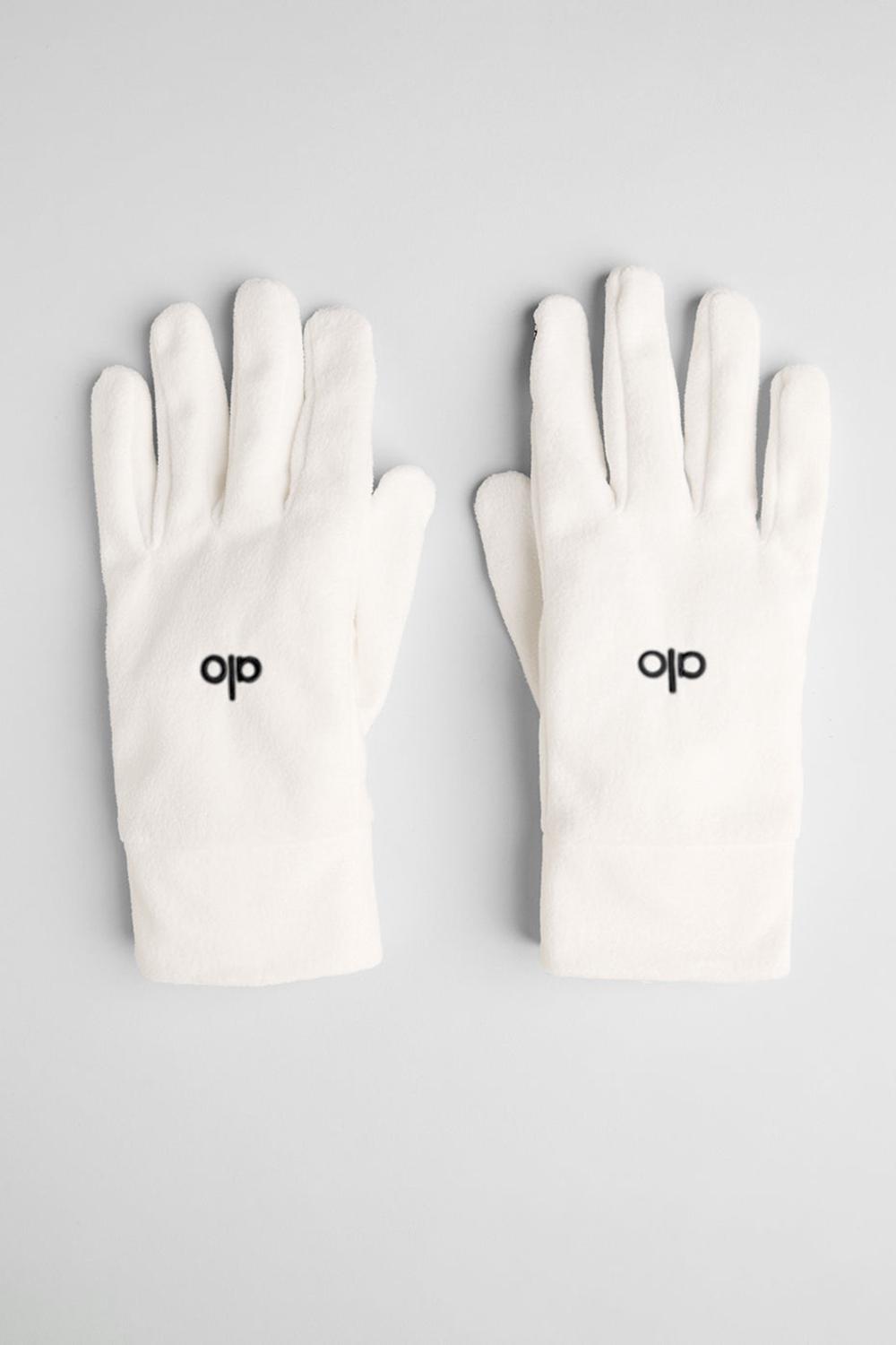 Ivory Women Alo Yoga Performance Fleece Gloves | Australia  45871-LRAU