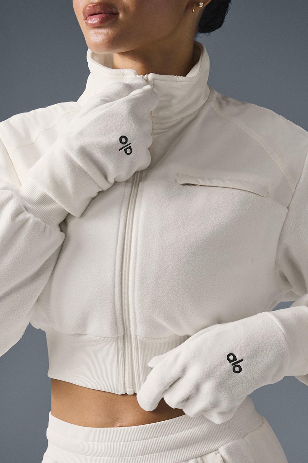 Ivory Women Alo Yoga Performance Fleece Gloves | Australia  45871-LRAU