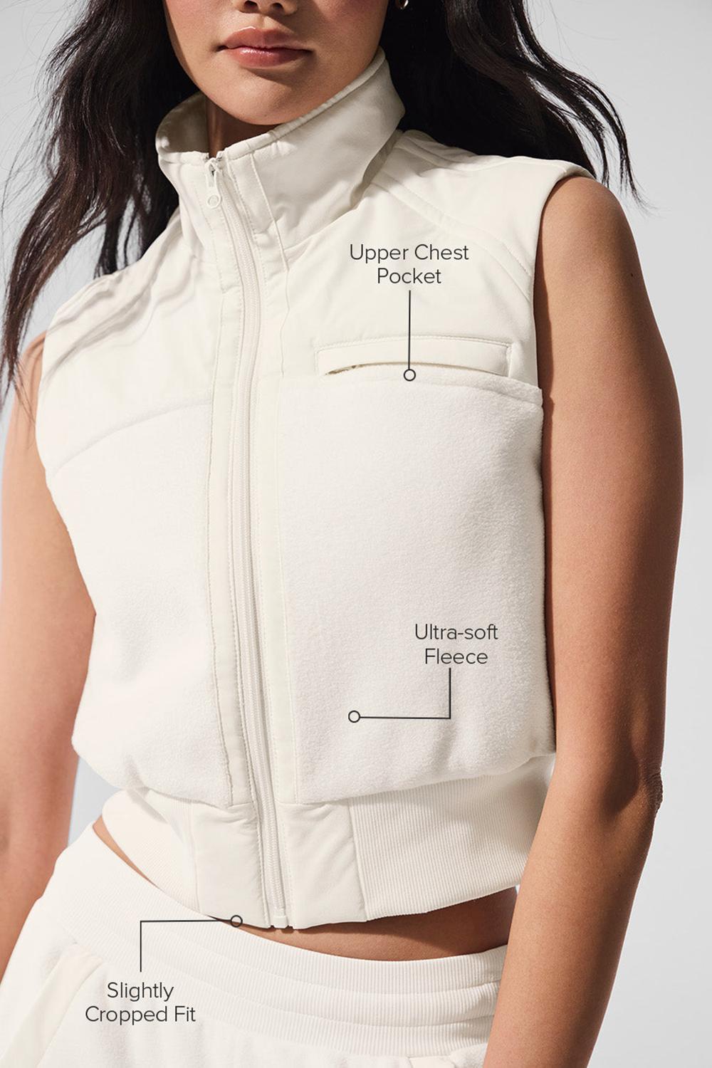 Ivory Women Alo Yoga Polar Fleece Wintry Mix Vest | Australia  93276-ZYVU