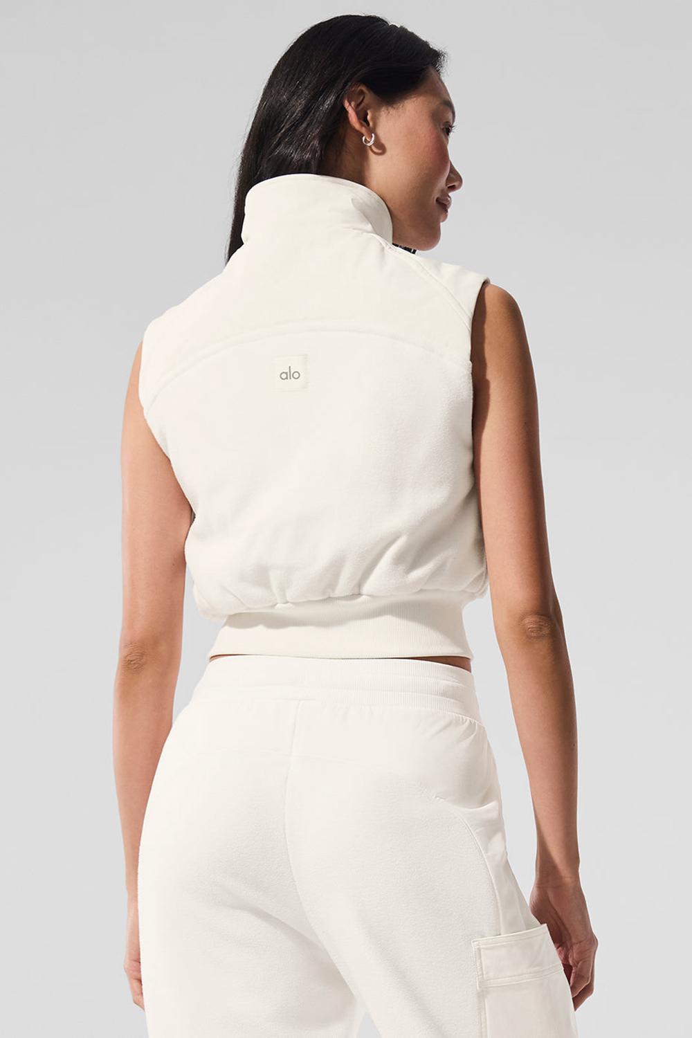 Ivory Women Alo Yoga Polar Fleece Wintry Mix Vest | Australia  93276-ZYVU