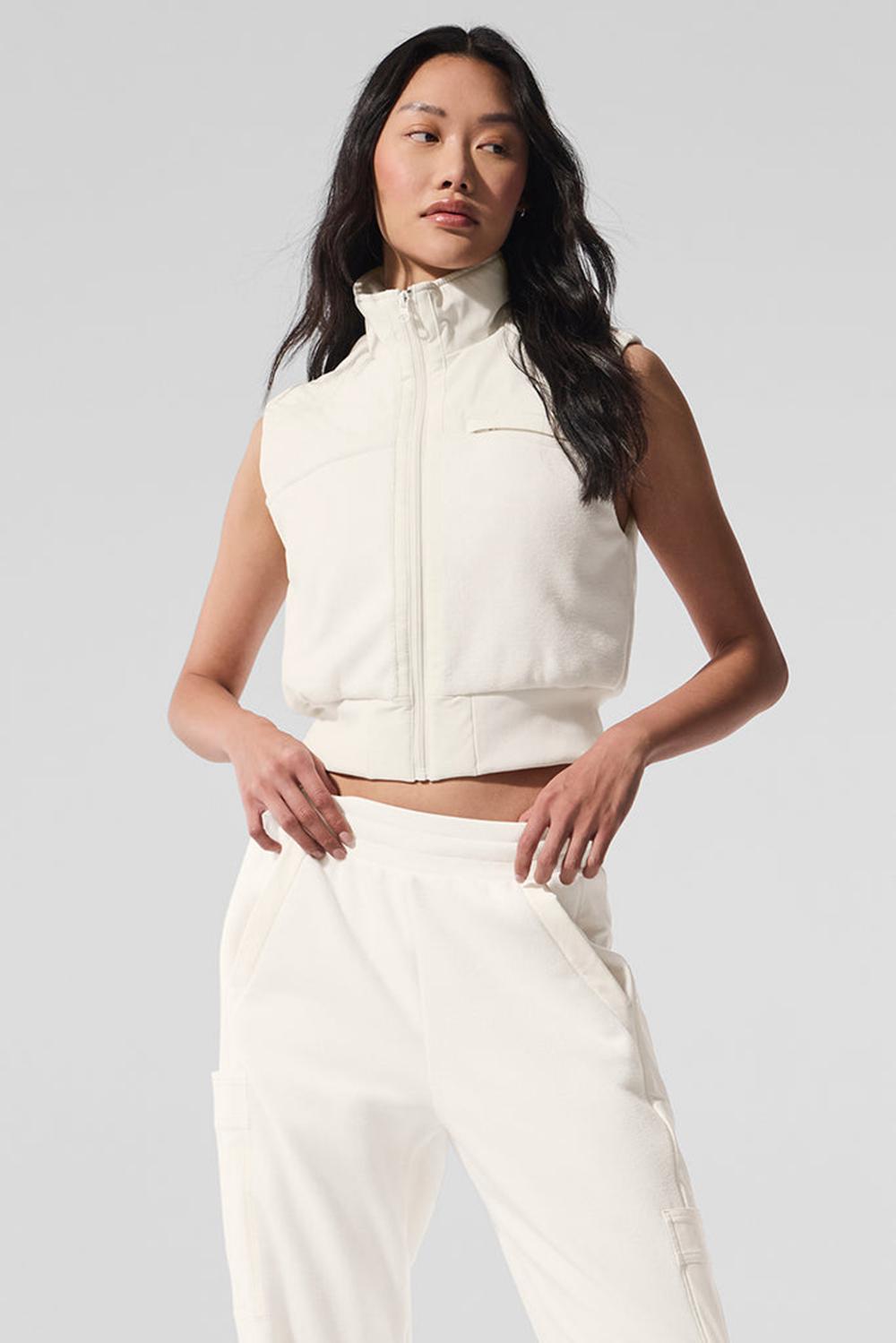 Ivory Women Alo Yoga Polar Fleece Wintry Mix Vest | Australia  93276-ZYVU