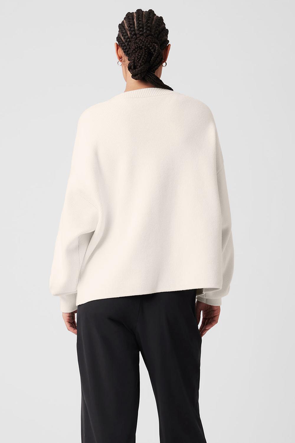 Ivory Women Alo Yoga Scholar Cardigan Sweater | Australia  42907-XOJA