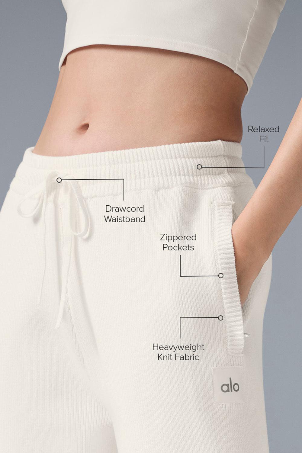 Ivory Women Alo Yoga Scholar Straight Leg Sweatpant | Australia  90368-NBUP