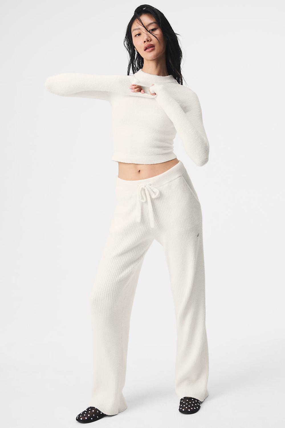Ivory Women Alo Yoga Snuggle Up Long Sleeve | Australia  61702-OGQZ