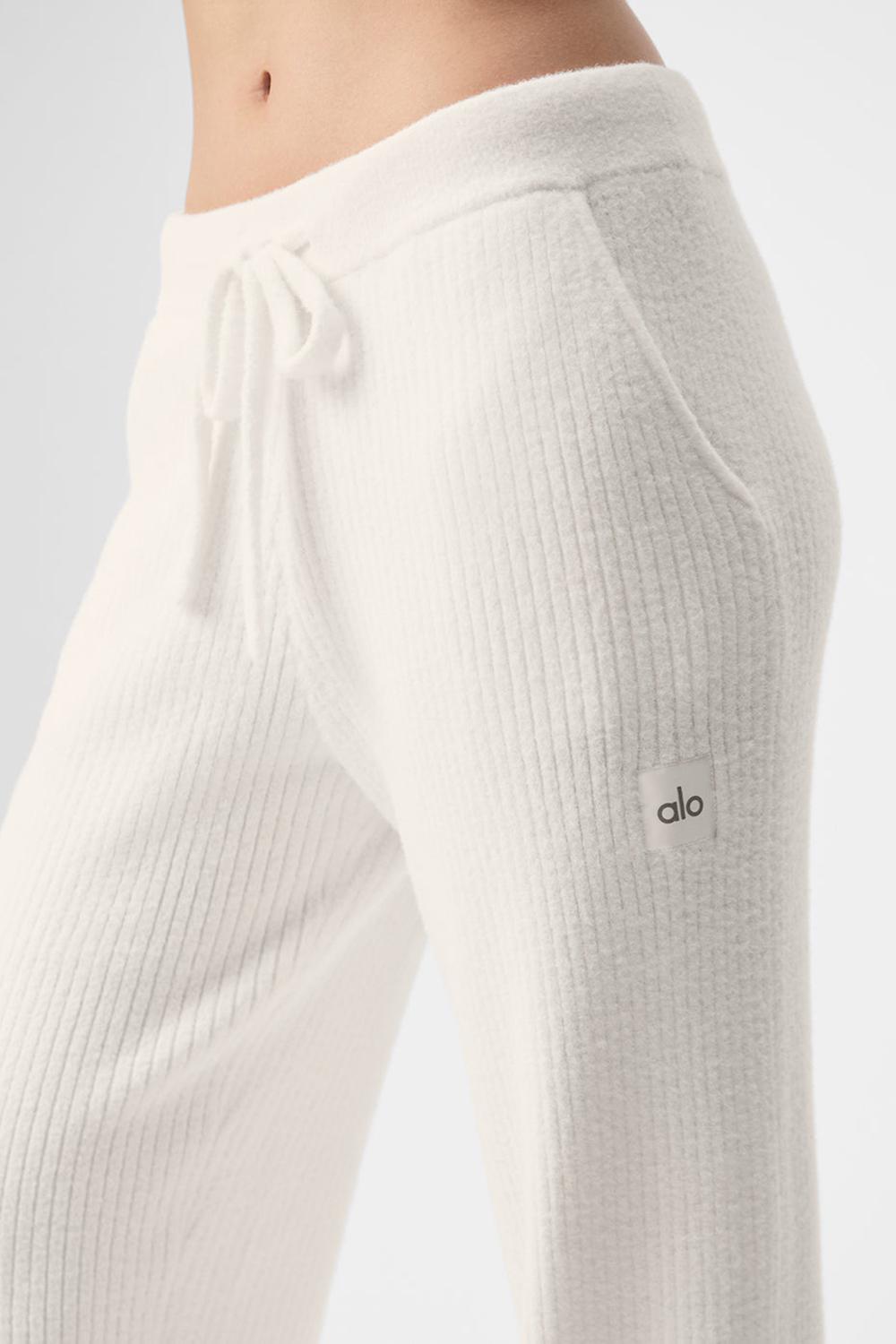 Ivory Women Alo Yoga Snuggle Up Sweater High-Waist Wide Leg Pant | Australia  09261-FVKU