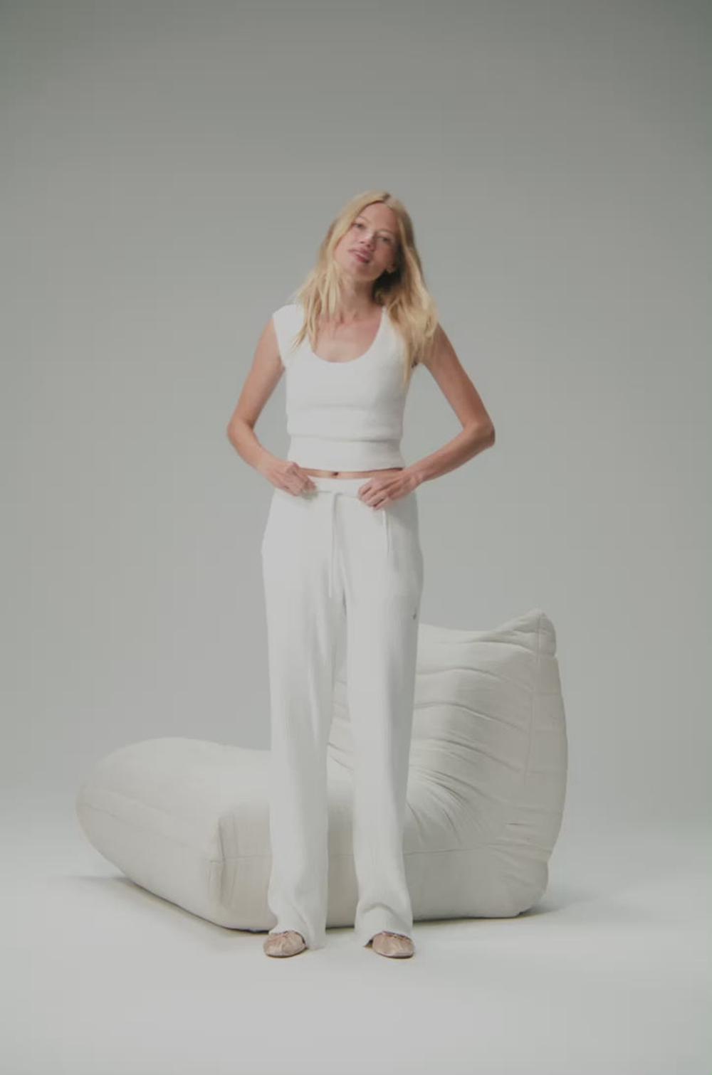 Ivory Women Alo Yoga Snuggle Up Sweater High-Waist Wide Leg Pant | Australia  09261-FVKU