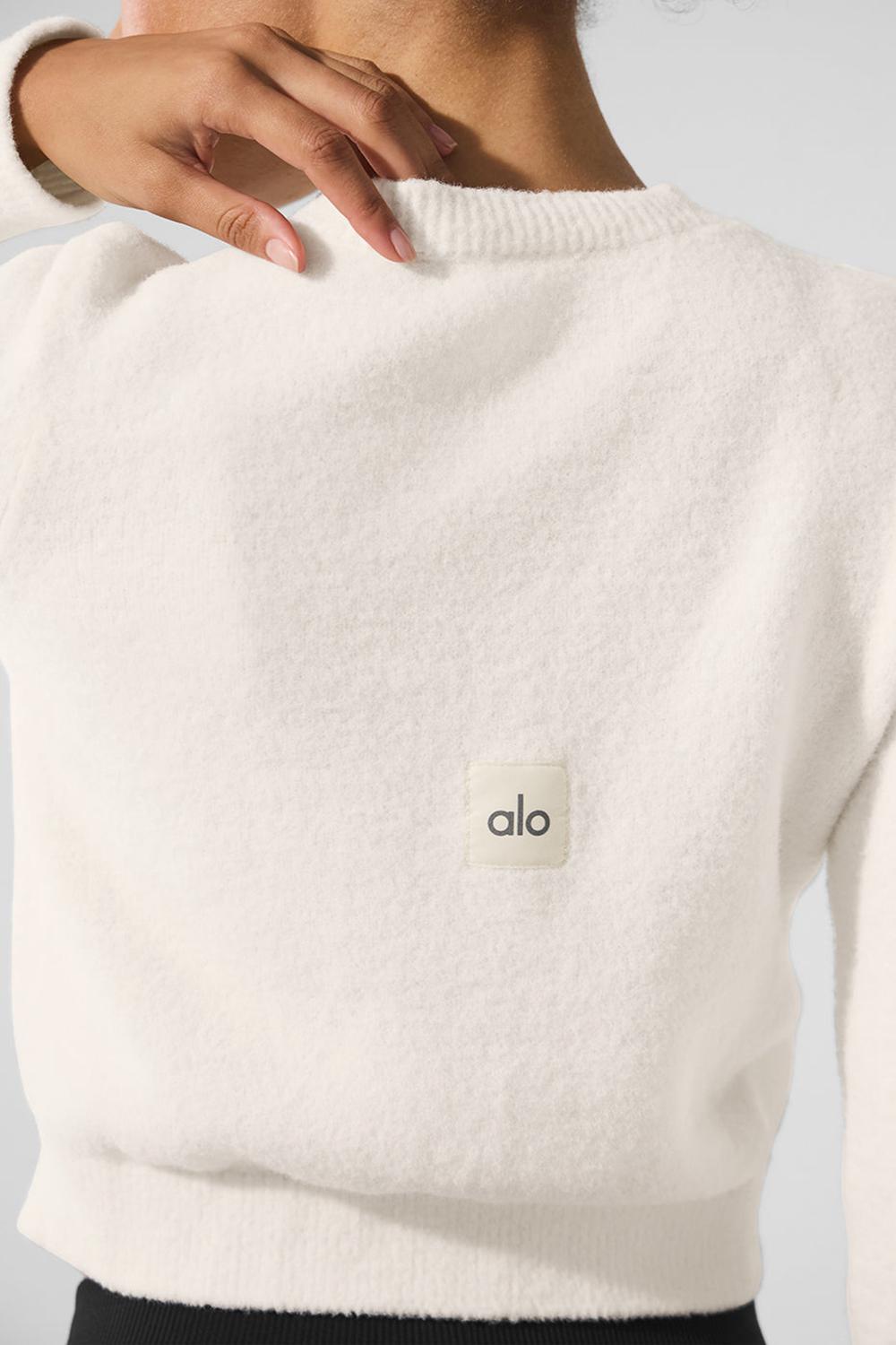 Ivory Women Alo Yoga Snuggle Up Sweater Cropped Cardigan | Australia  75934-JRXF