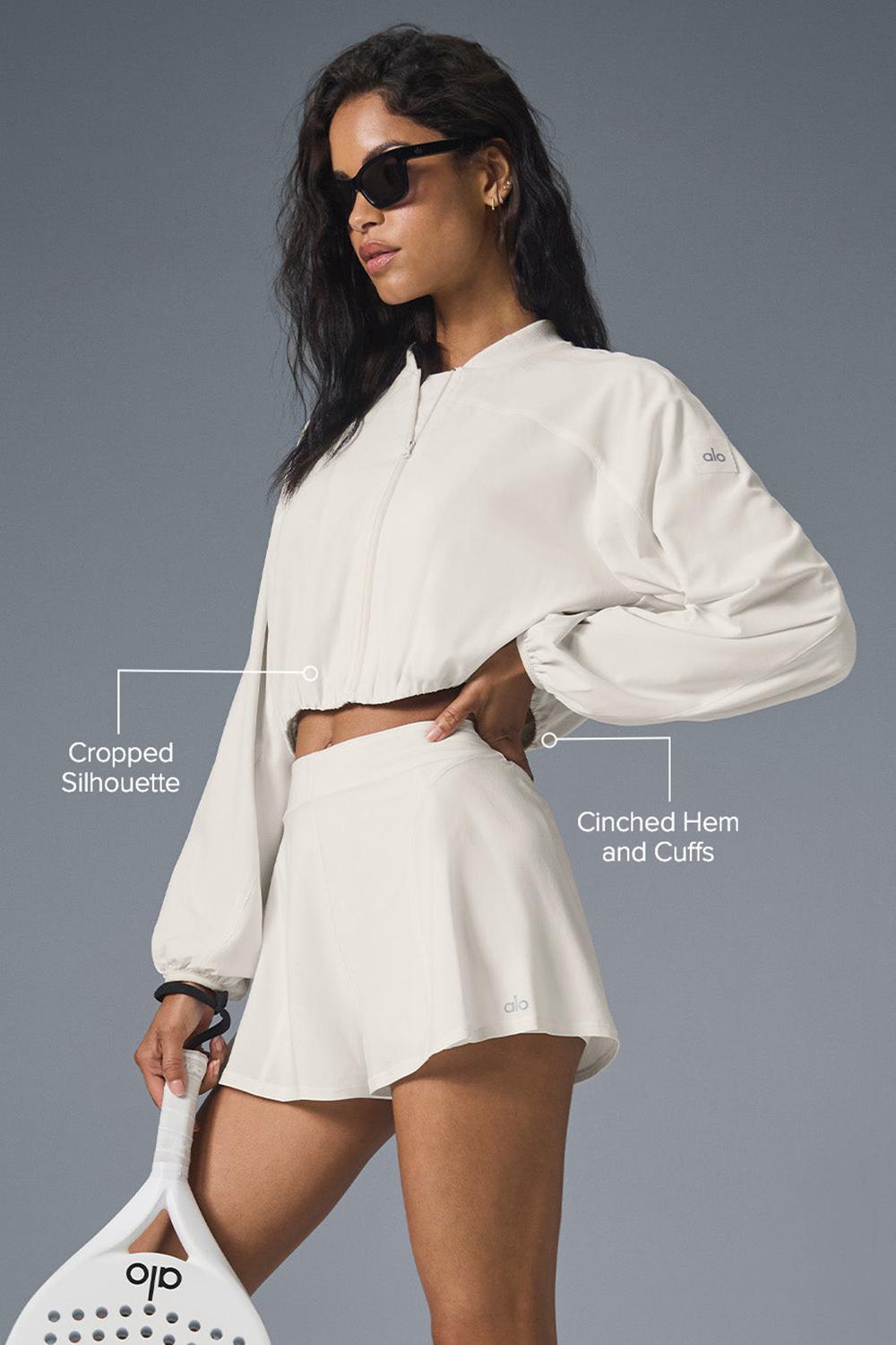 Ivory Women Alo Yoga Tiebreaker Jacket | Australia  74928-VNYR
