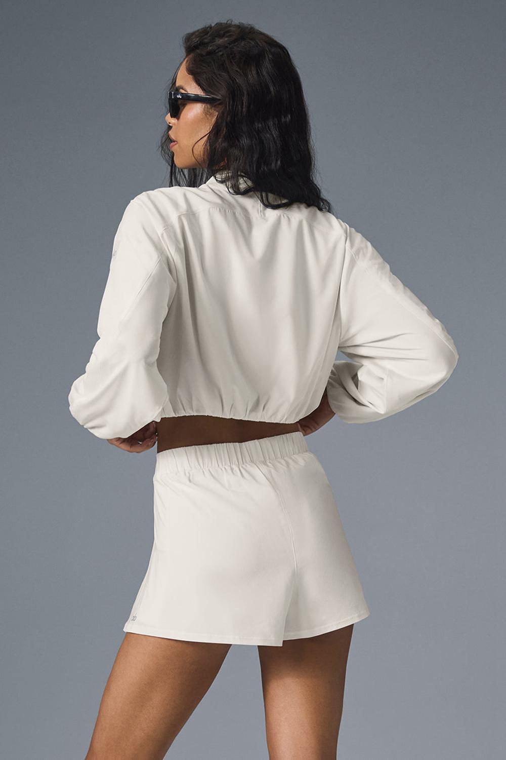 Ivory Women Alo Yoga Tiebreaker Jacket | Australia  74928-VNYR