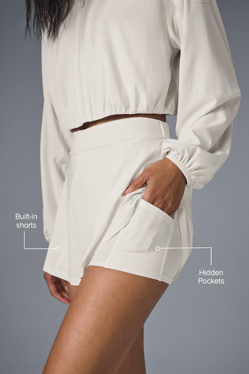Ivory Women Alo Yoga Tiebreaker Short | Australia  07325-BFAK