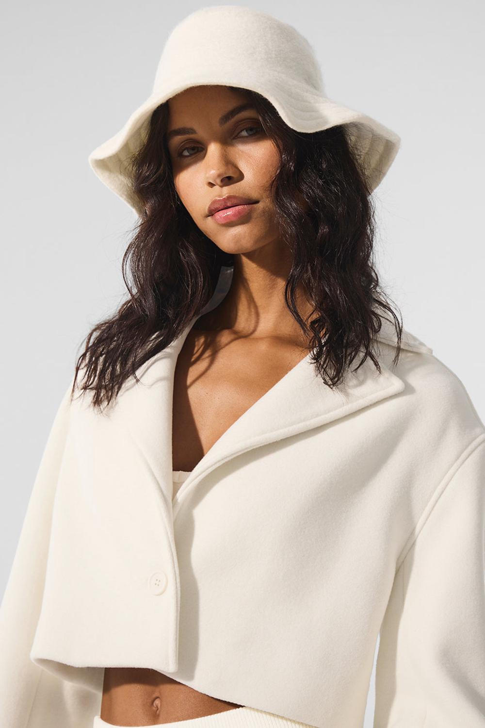 Ivory Women Alo Yoga Wool Cropped Metro Trench Coat | Australia  93012-OPCU