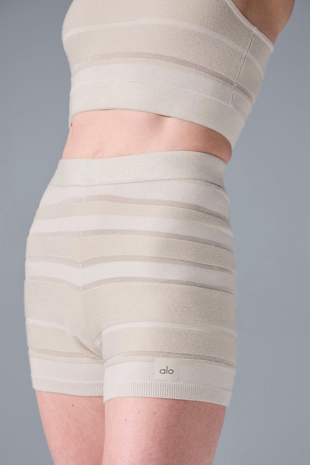 Ivory / Alabaster Women Alo Yoga Sport Play High-Waist Knit Short | Australia  05932-MAYW
