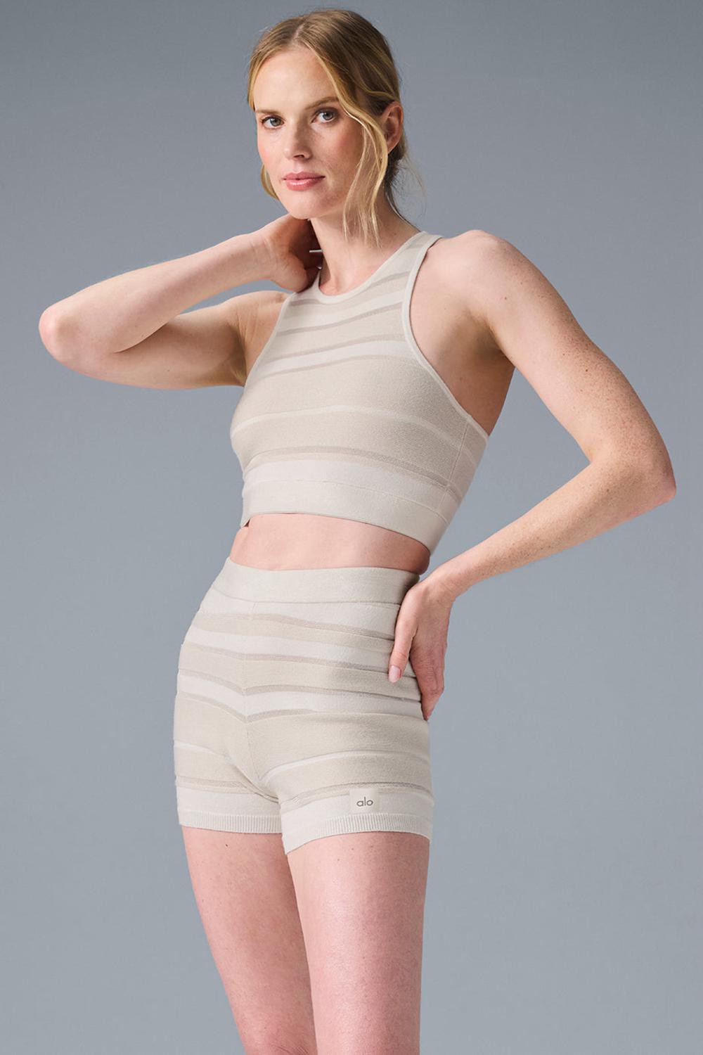Ivory / Alabaster Women Alo Yoga Sport Play Knit Bra | Australia  84271-NXJO