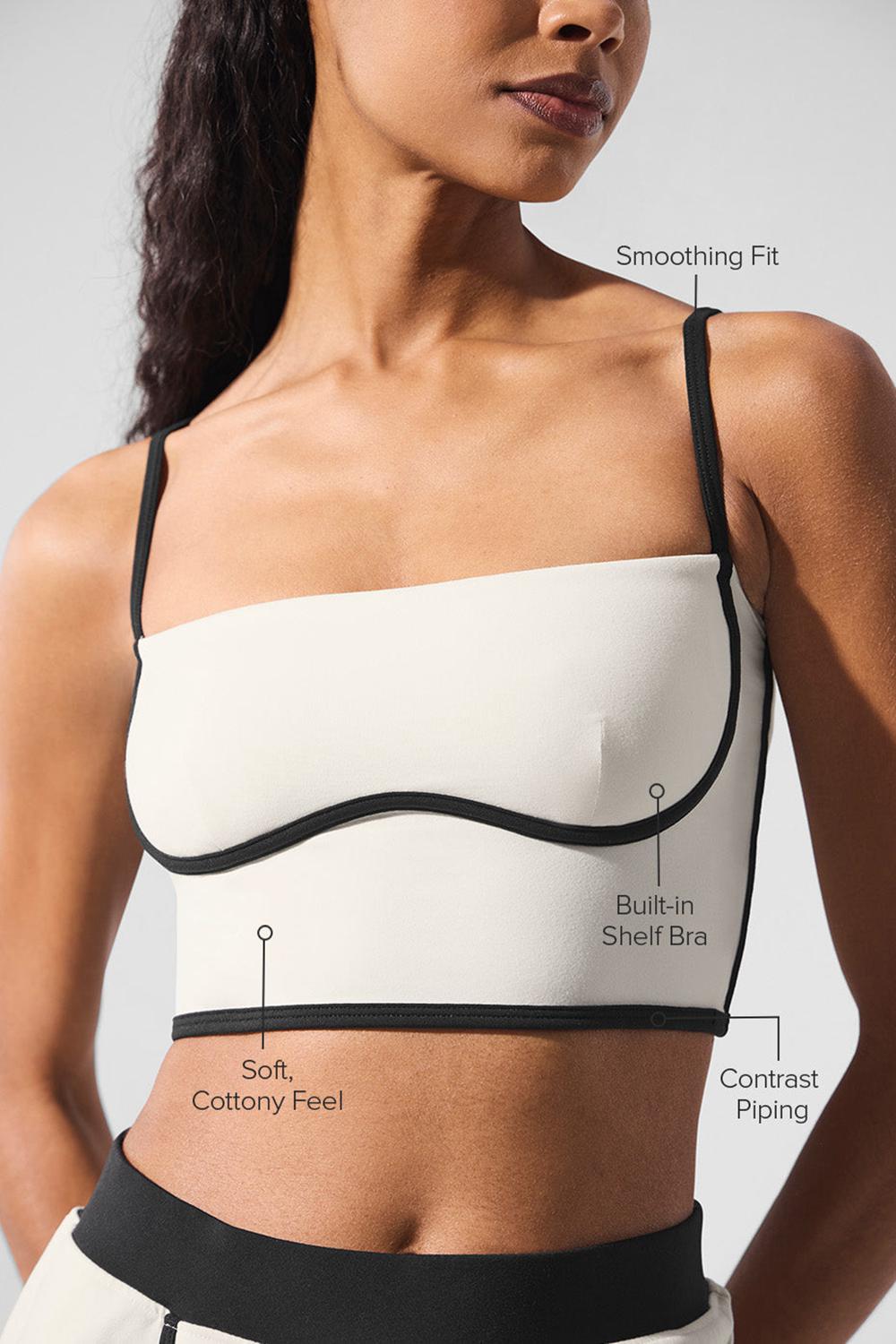 Ivory / Black Women Alo Yoga Airbrush Streamlined Bra Tank | Australia  18705-CBJX