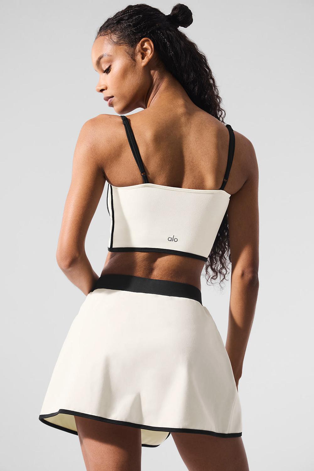 Ivory / Black Women Alo Yoga Airbrush Streamlined Bra Tank | Australia  18705-CBJX