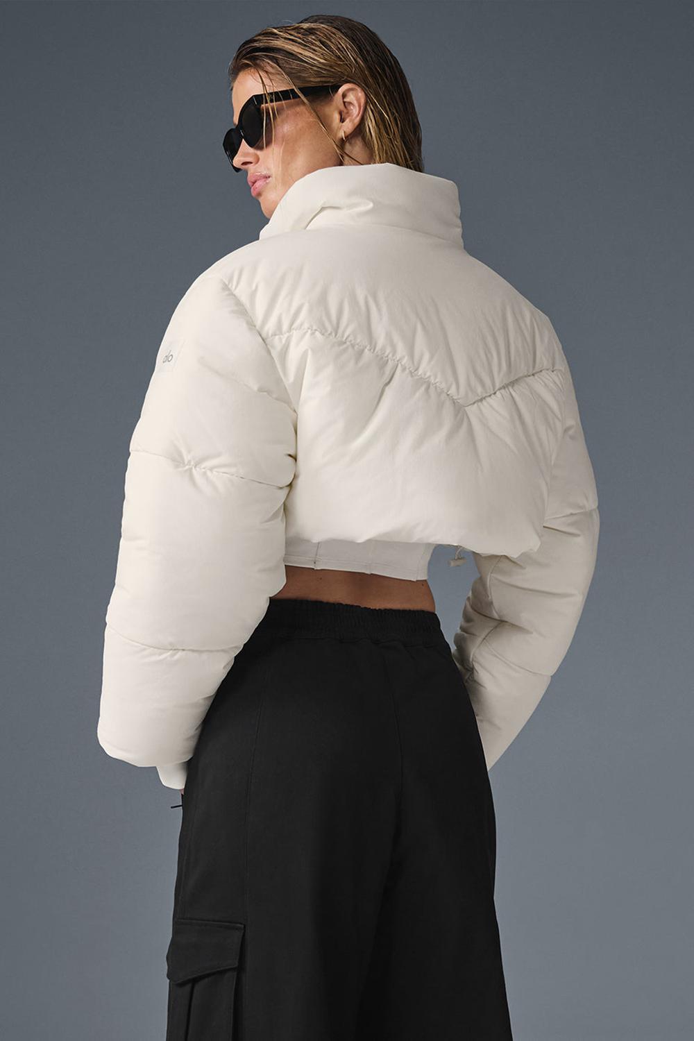 Ivory / Ivory Women Alo Yoga Main Act Corset Puffer Jacket | Australia  31647-USRA