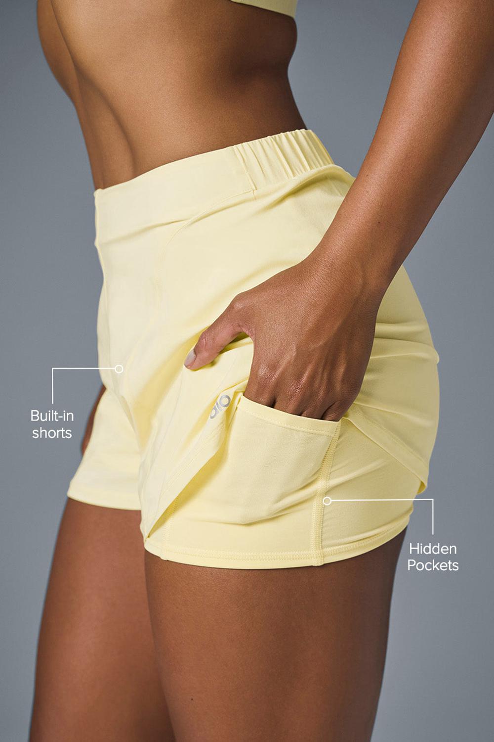 Lemon Ice Women Alo Yoga Tiebreaker Short | Australia  09815-DYKZ