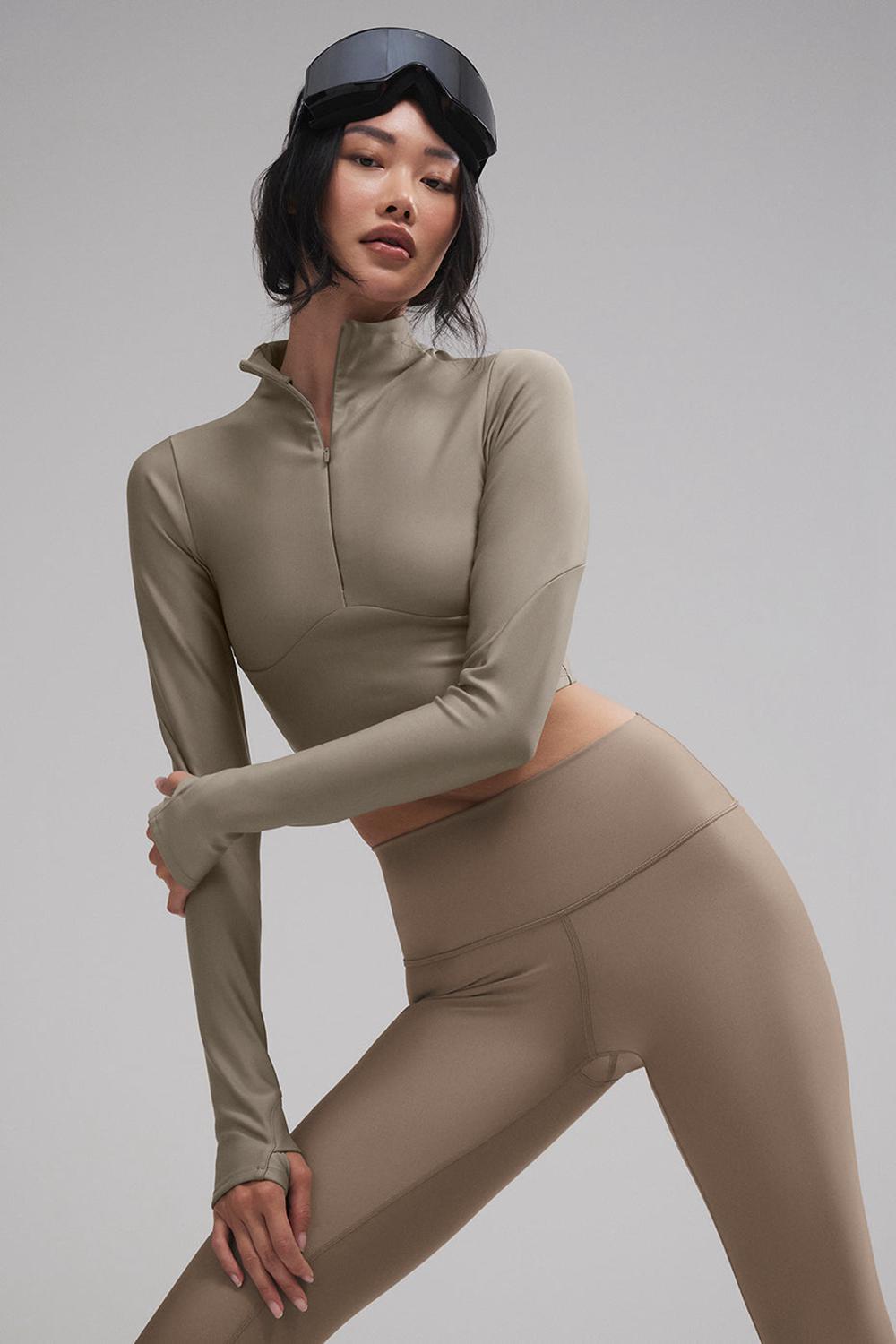 Light Cocoa Women Alo Yoga Airlift Winter Warm Ski Time Long Sleeve | Australia  95173-QNFK