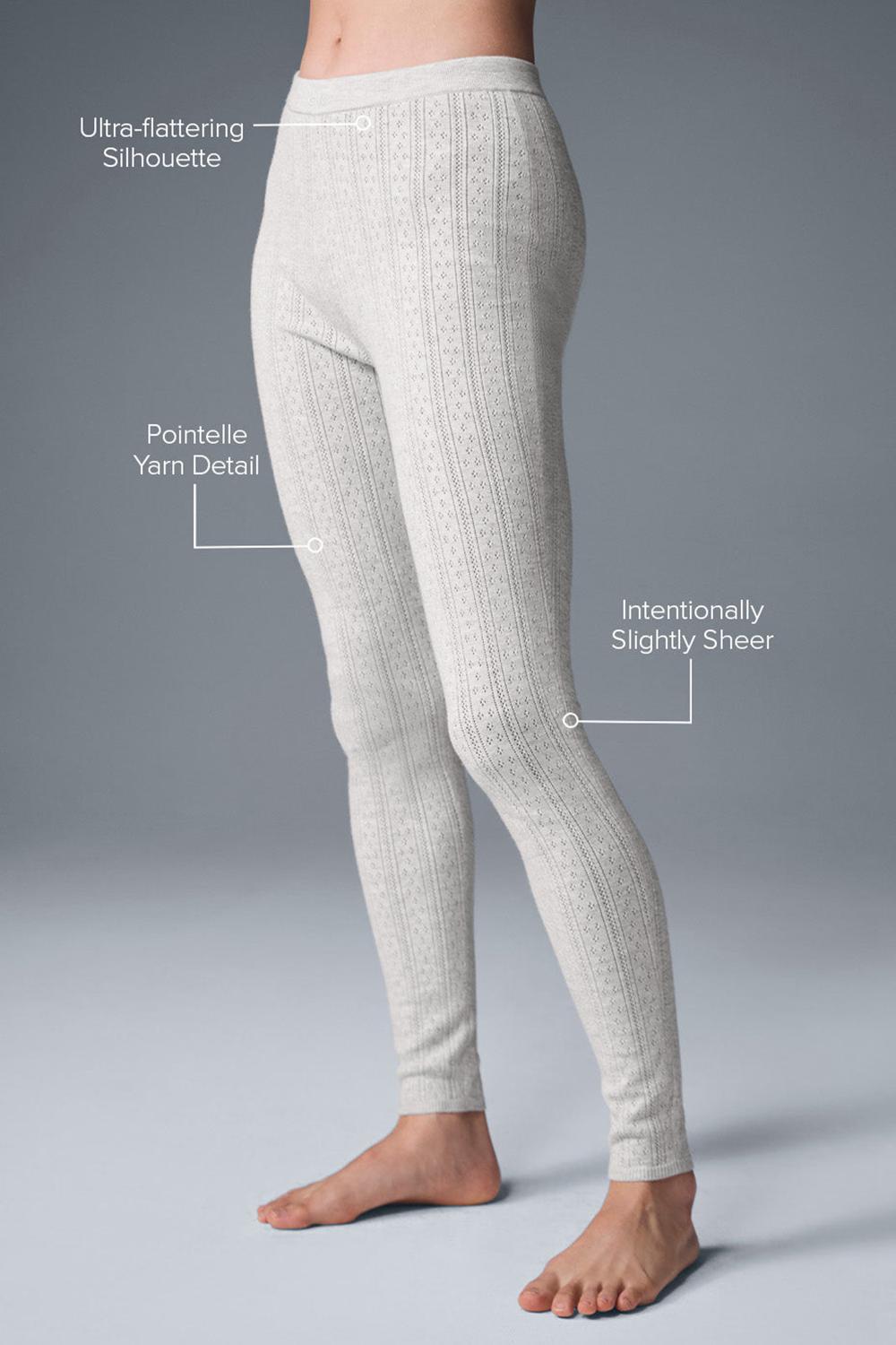 Light Grey Heather Women Alo Yoga Pointelle Sweater High-Waist Be Mine Legging | Australia  54312-EVHP