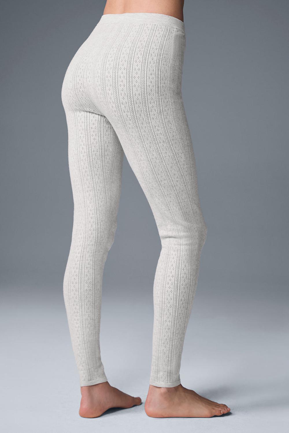 Light Grey Heather Women Alo Yoga Pointelle Sweater High-Waist Be Mine Legging | Australia  54312-EVHP
