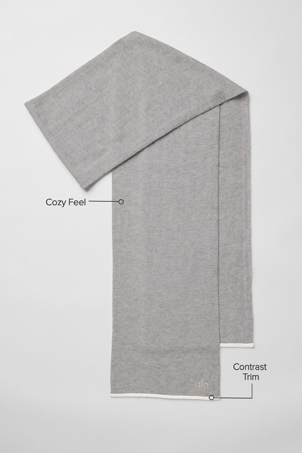 Light Heather Grey / Ivory Women Alo Yoga Cashmere Light Frosted Scarf | Australia  87036-RGDV