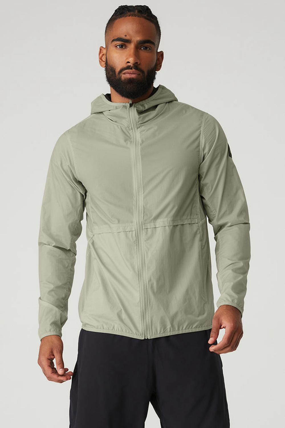 Limestone Men Alo Yoga Repeat Running Jacket | Australia  27640-FHPU